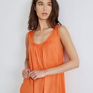 Suzy Flowy Thin Sleeveless Orange Tank Top